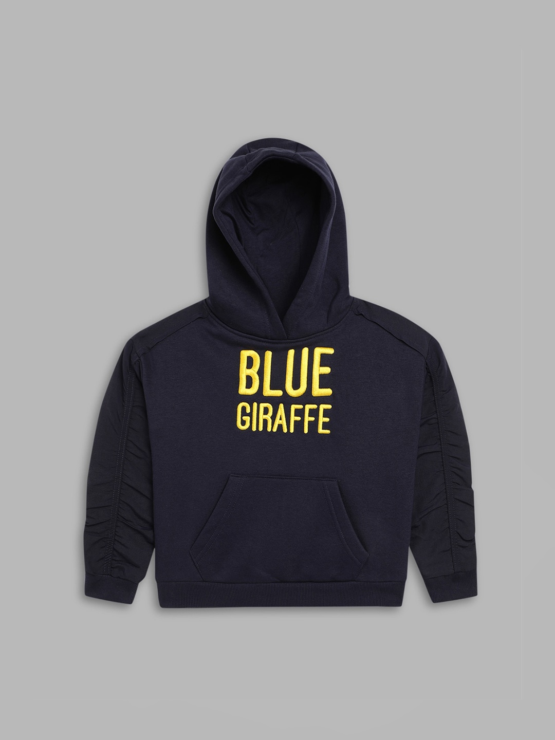 

Blue Giraffe Boys Navy Blue Embroidered Hooded Sweatshirt