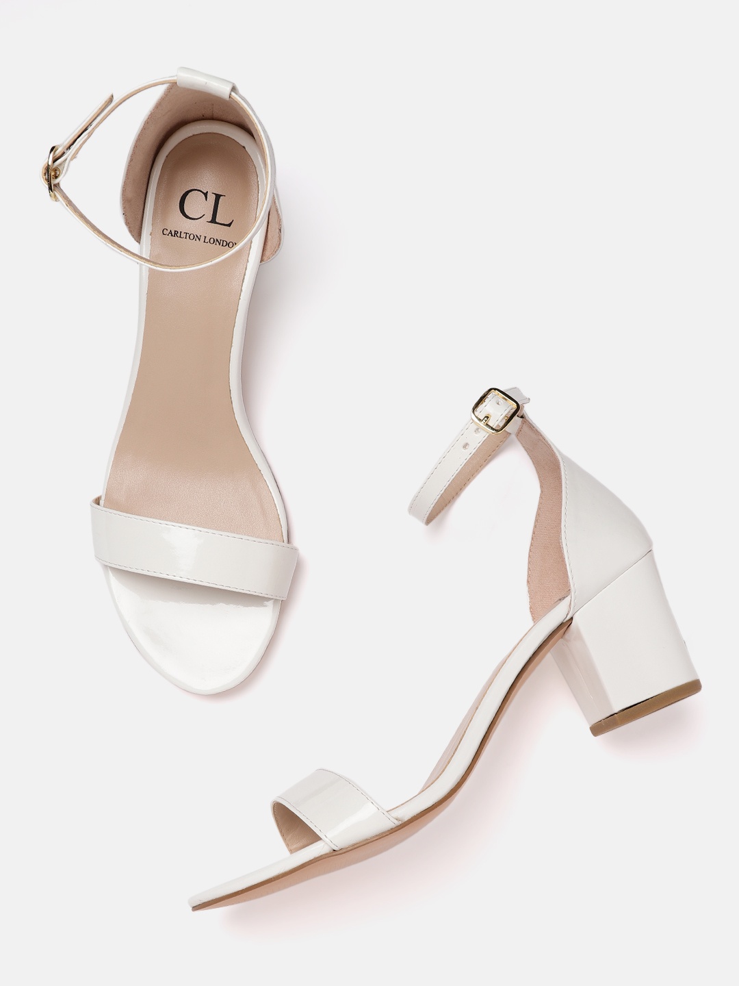 

Carlton London Women White Solid Mid-Top Block Heels