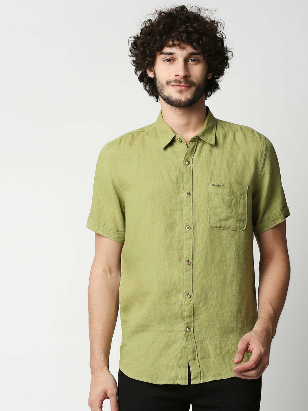 

Pepe Jeans Men Green Classic Casual Shirt
