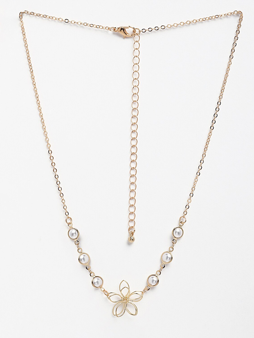 

Ferosh Women Gold & White Pearl Open Necklace
