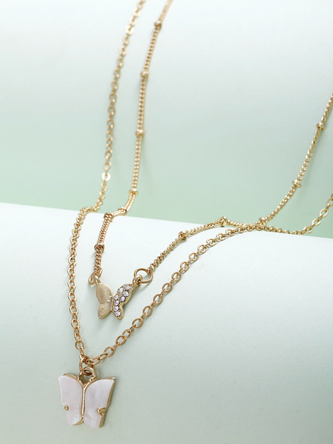 

Ferosh Women Gold-Toned Butterfly Layered Necklace