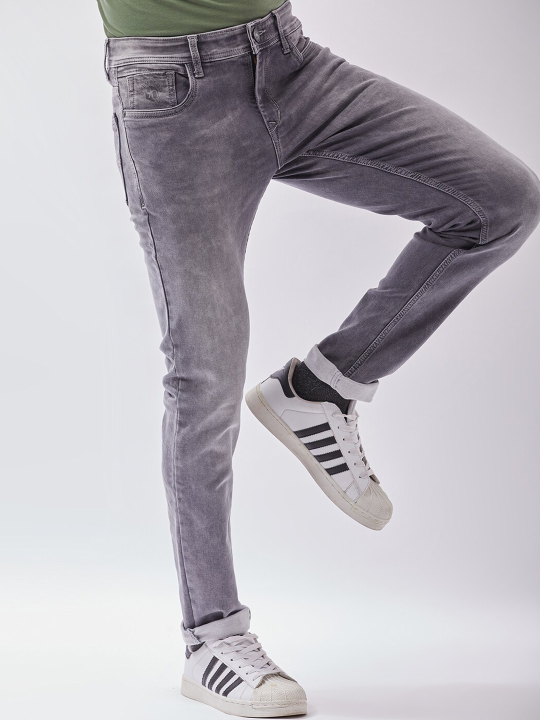

Oxemberg Men Grey Lean Slim Fit Jeans