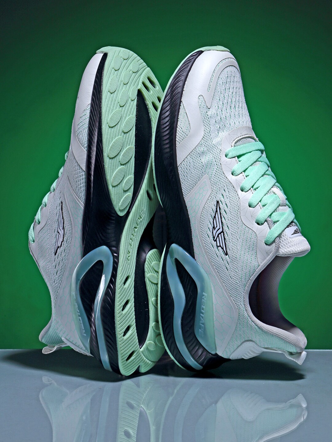 

Red Tape Men White & Green Memory Foam Walking Shoes
