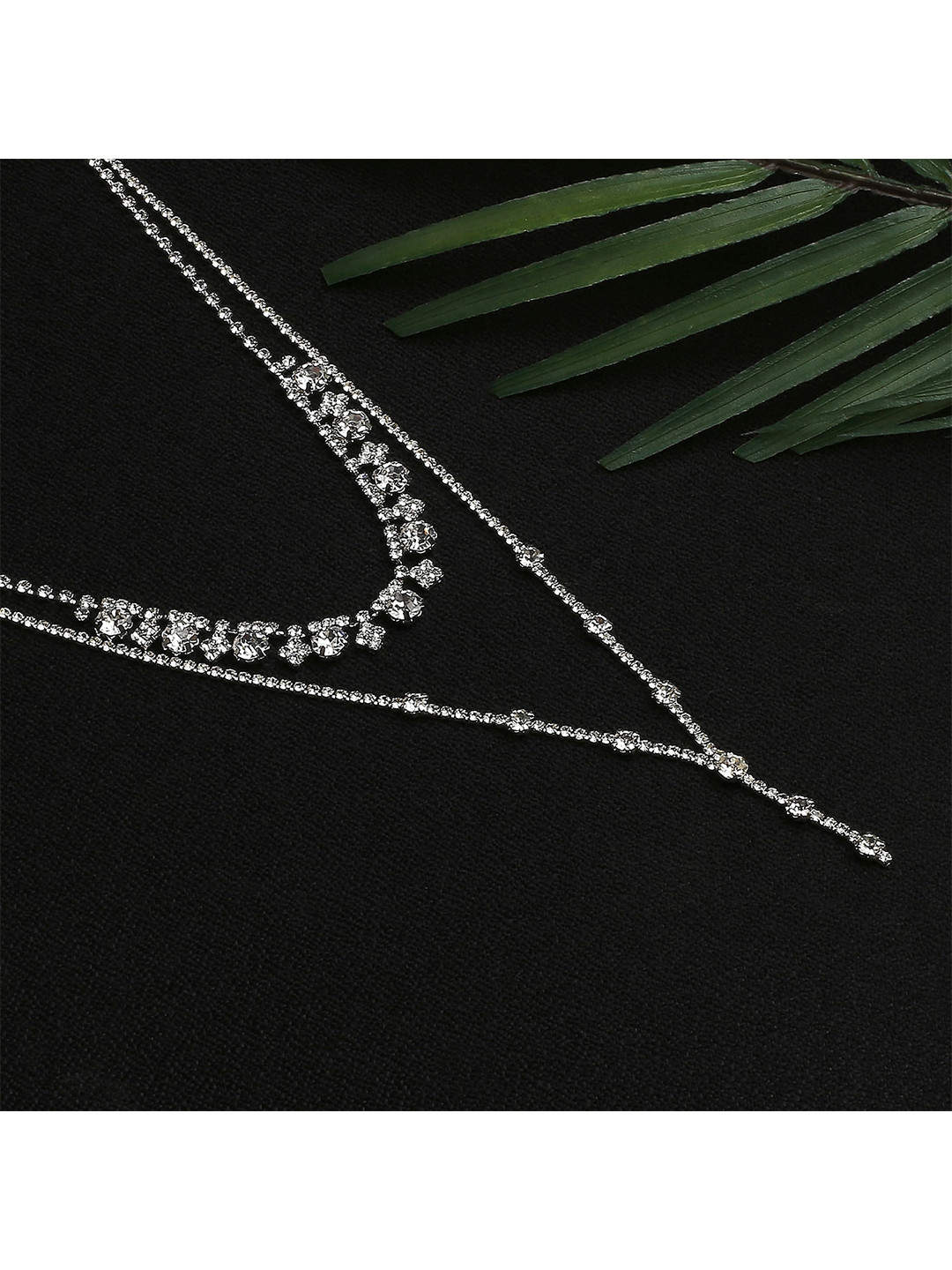 

Lilly & sparkle Women Silver-Toned Silver-Plated Layered Necklace Chain