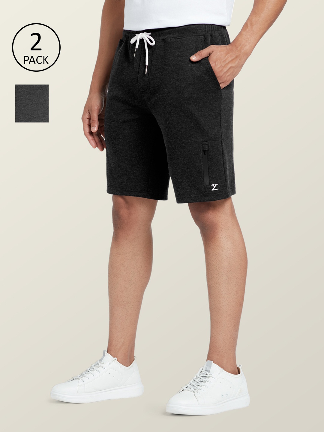 

XYXX Men Black Outdoor Sports Shorts with Antimicrobial Technology
