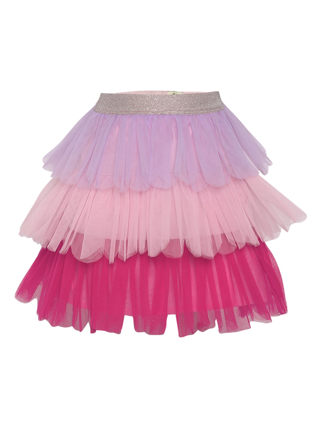 

A Little Fable Girls Pink & Purple Tiered Tulle Skirt