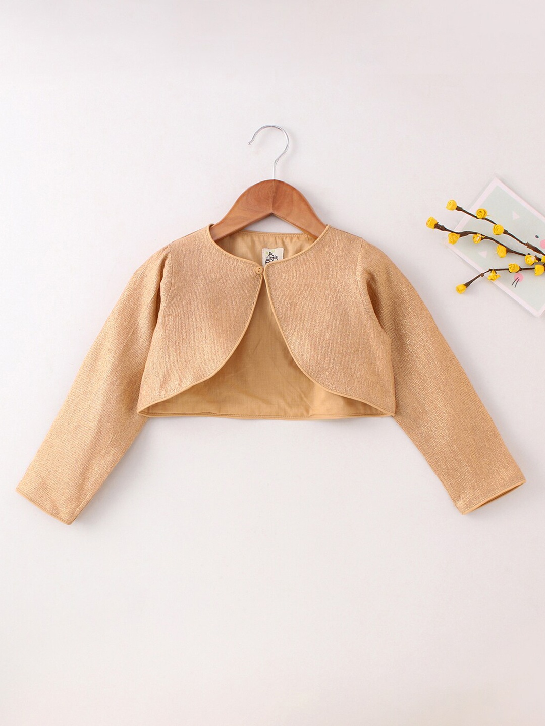 

A Little Fable Girls Gold-Toned Party Crop Shrug