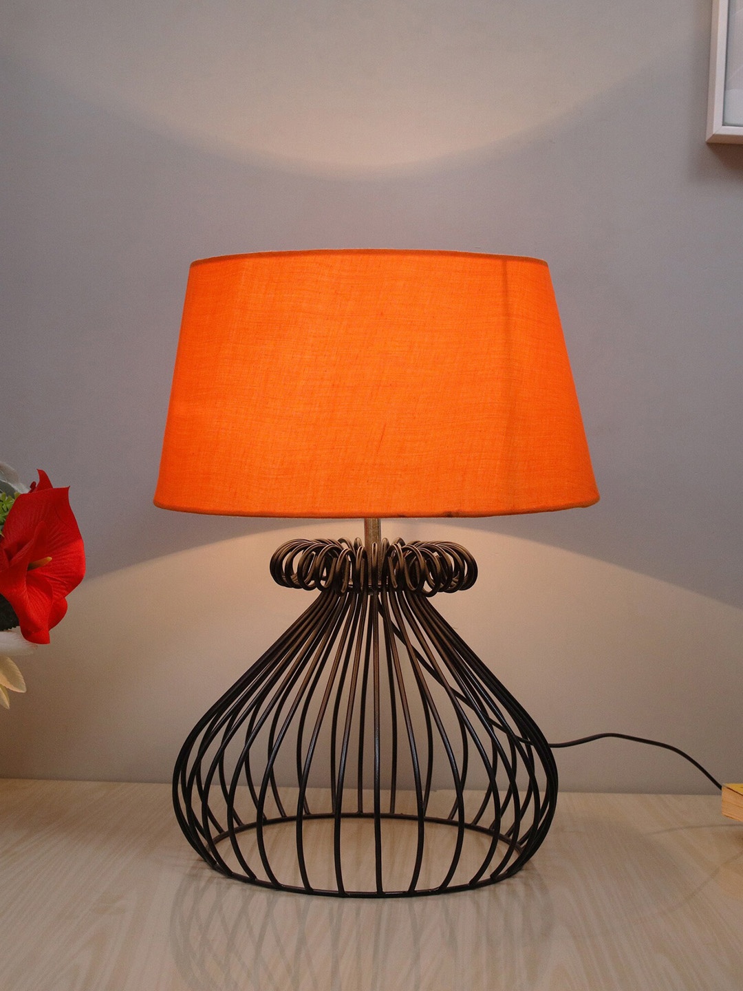 

Homesake Orange & Black Solid Table Lamp