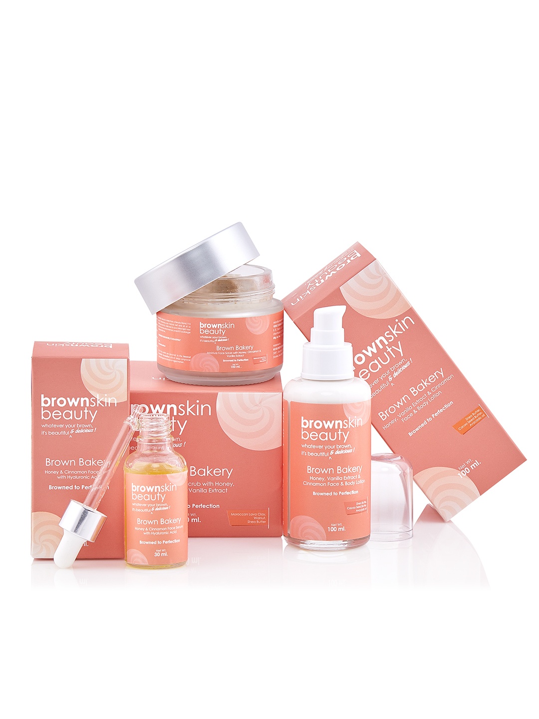 

brownskin beauty Brown Bakery Face Serum, Face Scrub & Face Body Lotion Combo, Pink