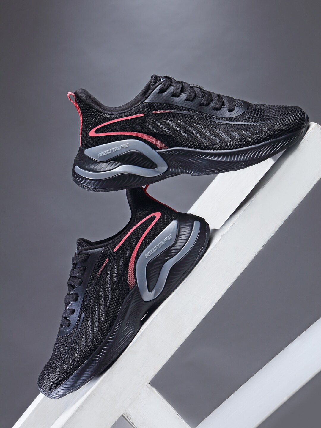 

Red Tape Women Black Mesh Walking Shoes