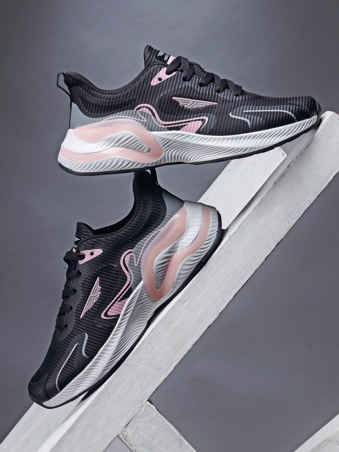 

Red Tape Women Black Textile Walking Shoes