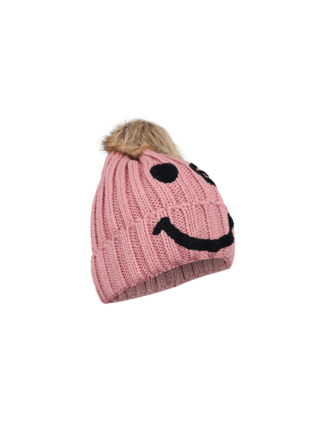 

Bunnywave Women Pink Self Design Beanie Cap