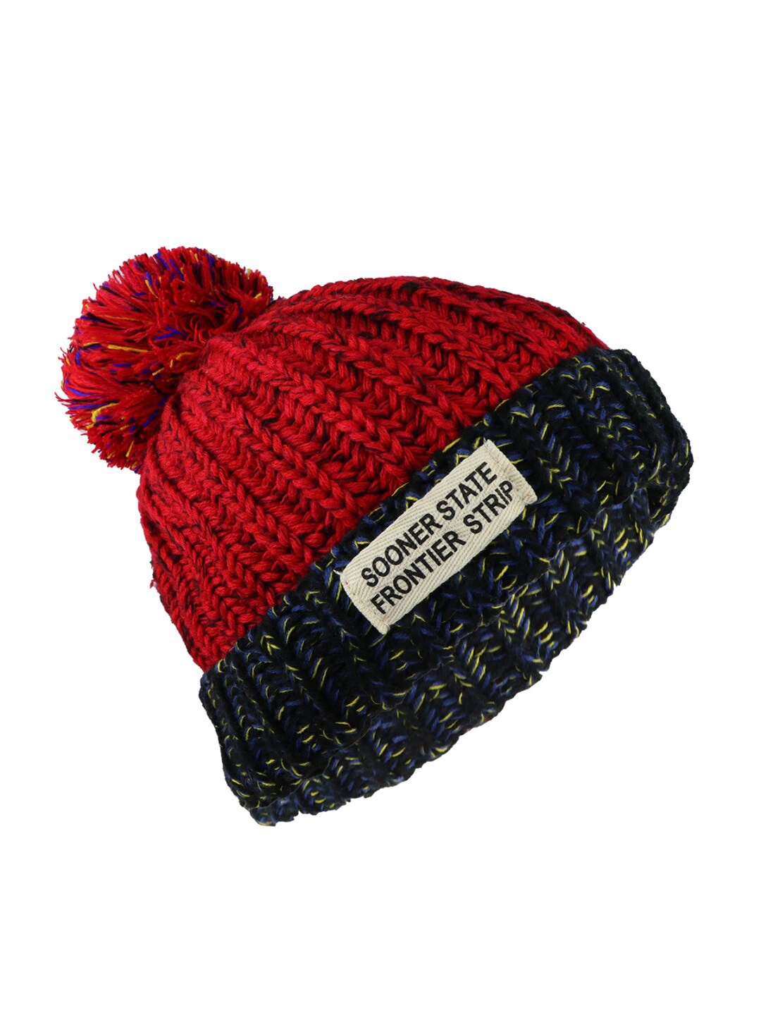 

Bunnywave Women Red & Grey Solid Beanie