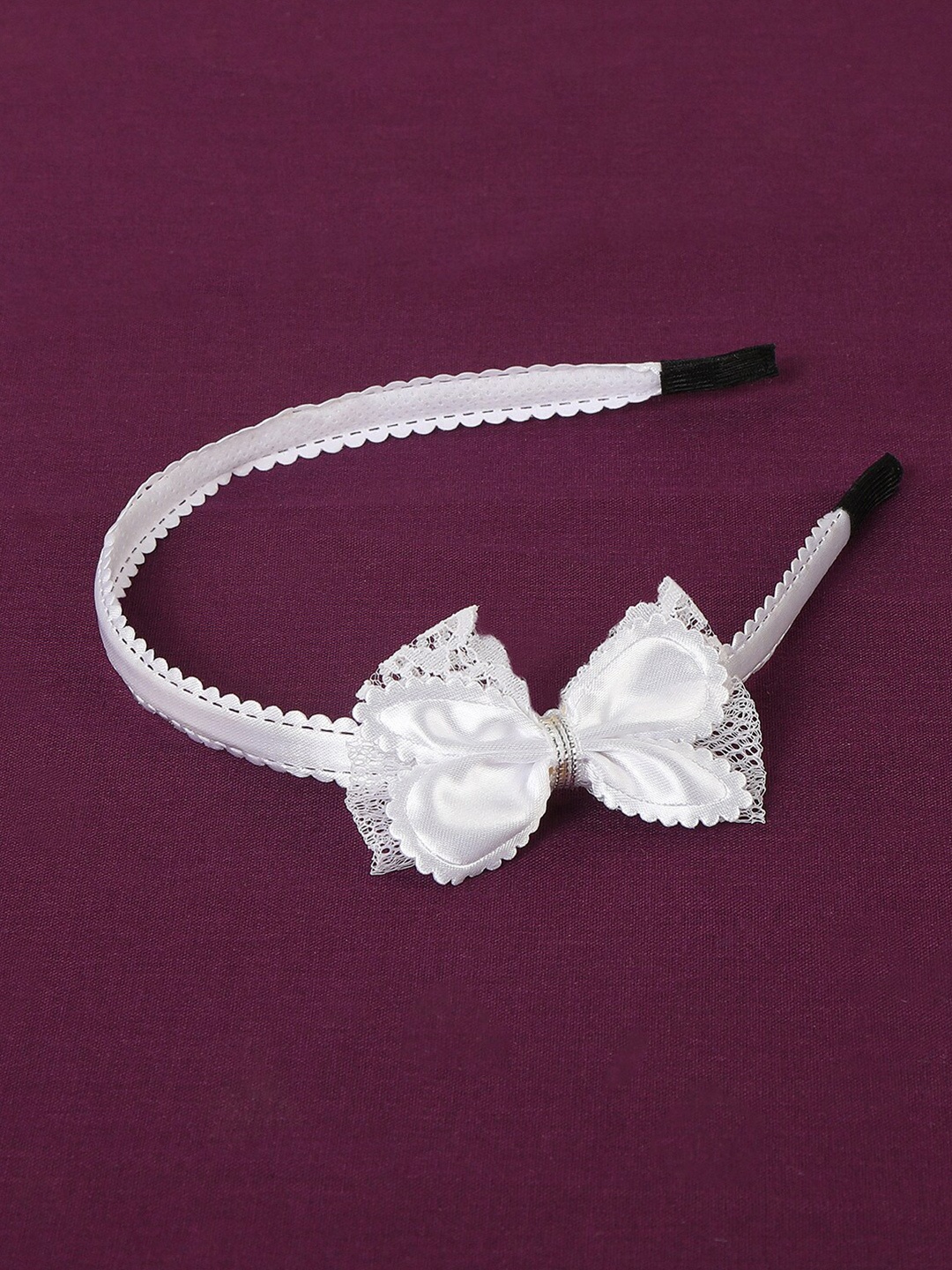

AccessHer Women White Bow Headband