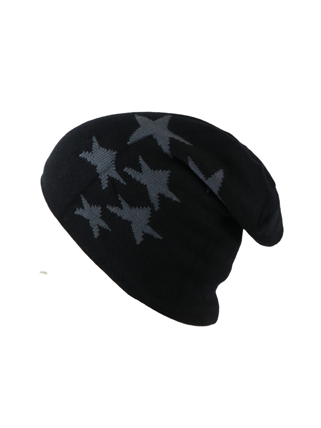 

Bunnywave Unisex Black & Grey Printed Beanie