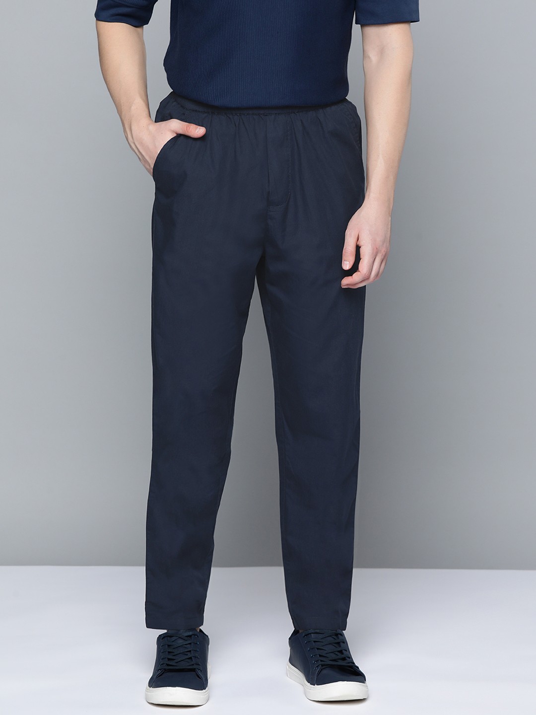 

ether Men Cotton Joggers, Navy blue