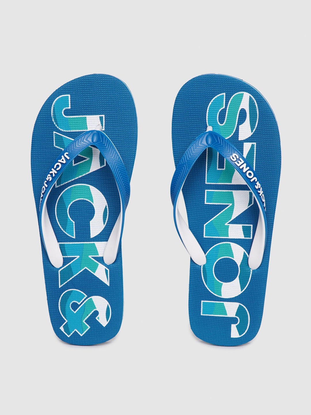 

Jack & Jones Men Blue & White Printed Thong Flip-Flops