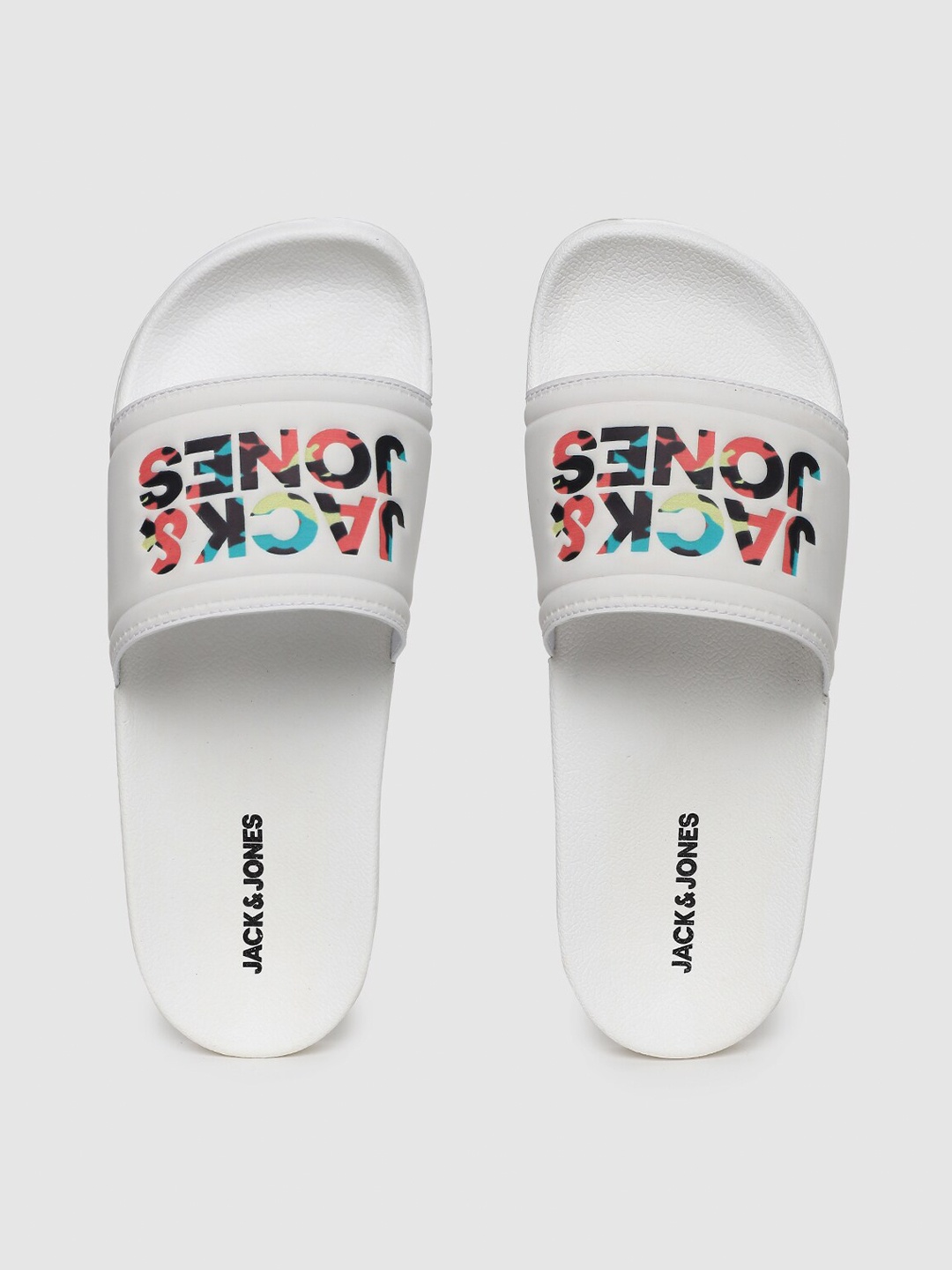 

Jack & Jones Men White Printed Sliders