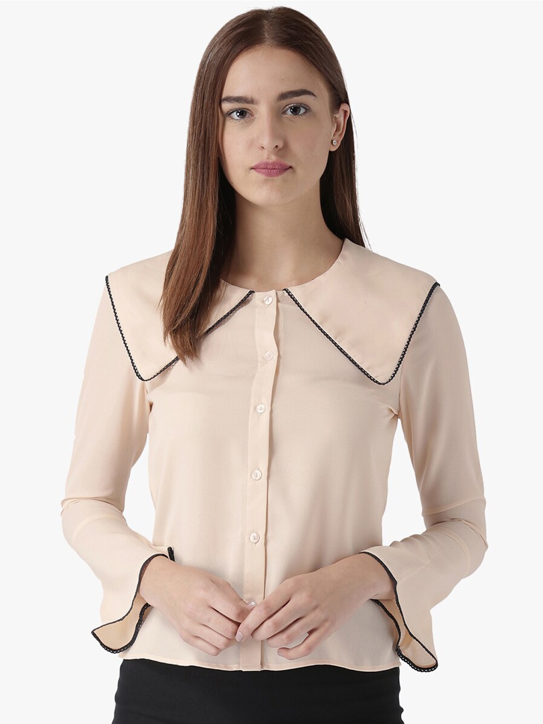 

DODO & MOA Peach-Coloured Crepe Styled Back Top