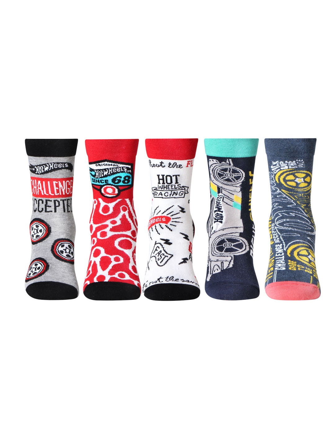 

Bonjour Boys Pack Of 5 Hot Wheels Socks, Multi