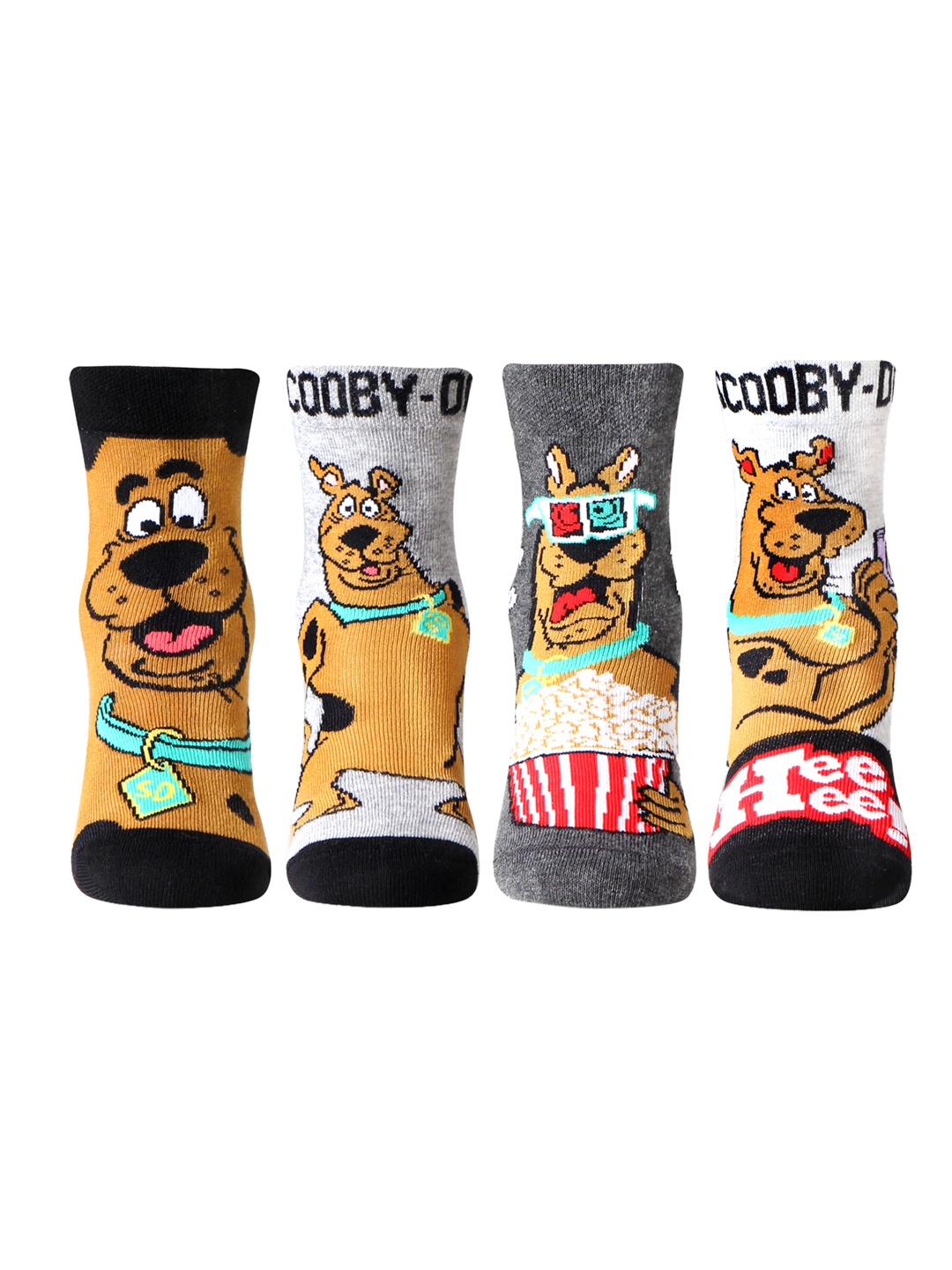 

Bonjour Boys Assorted Set of 4 Scooby-Doo Ankle-Length Socks
