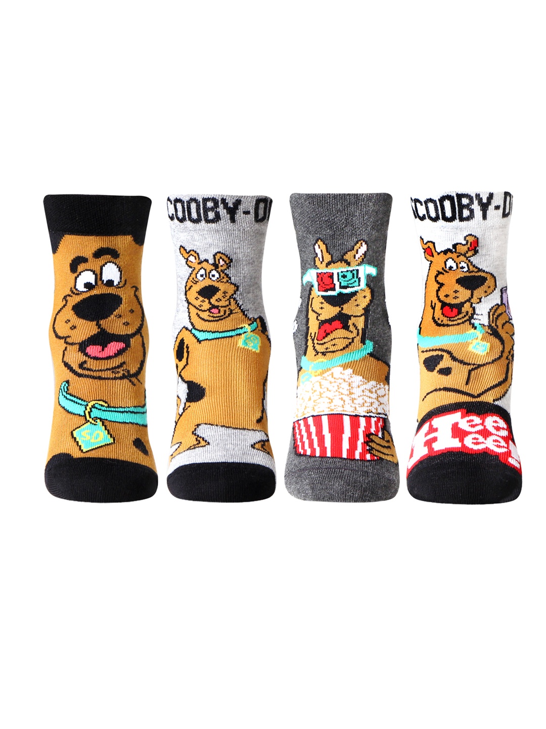 

Bonjour Kids Pack Of 4 Scooby-Doo Socks, White