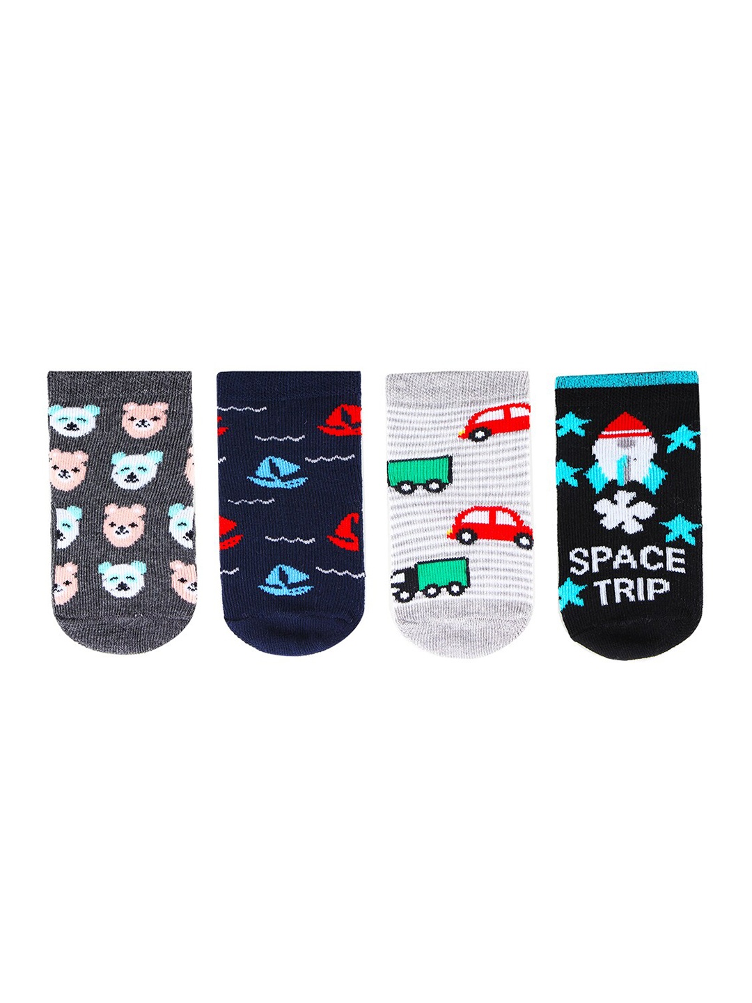 Bonjour Kids Pack Of 4 Multi Printed Socks