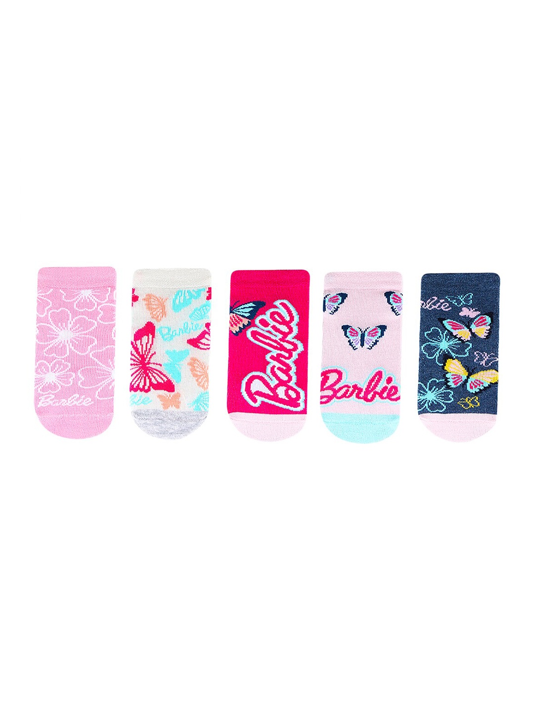 

Bonjour Girls Pack Of 5 Multicoloured Barbie Socks, Multi