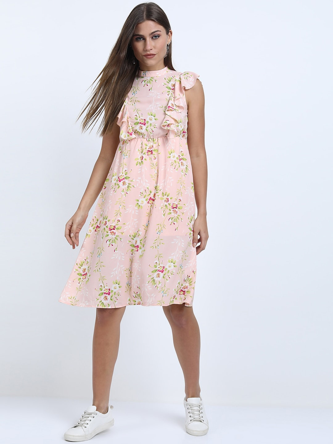 

Tokyo Talkies Pink Floral Fit & Flare Dress