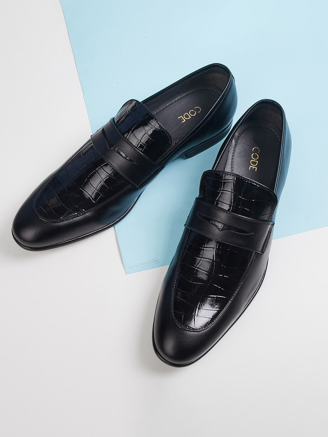 

CODE by Lifestyle Men Black Solid Formal Loafers