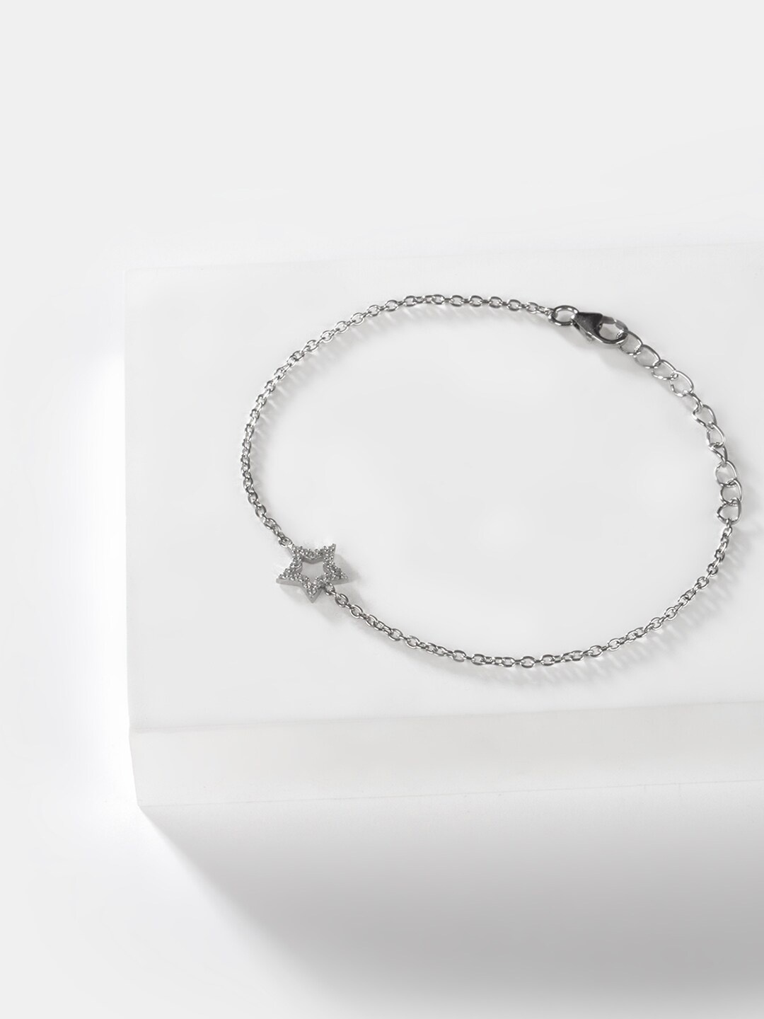 

SHAYA Women Silver-Toned Silver Wraparound Bracelet