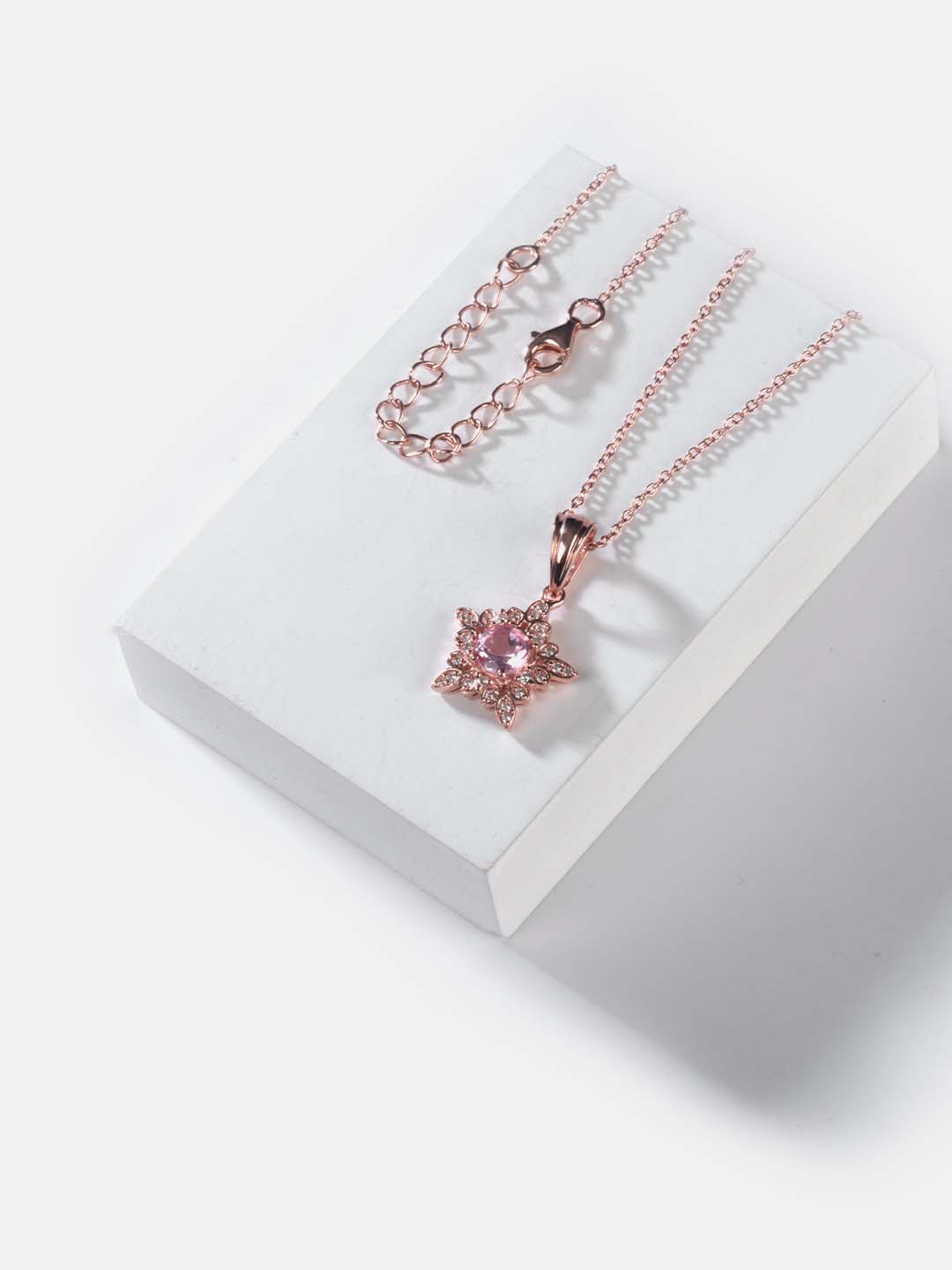 

SHAYA Rose & Pink Sterling Silver Rose Gold-Plated Nebula Star Pendant Necklace