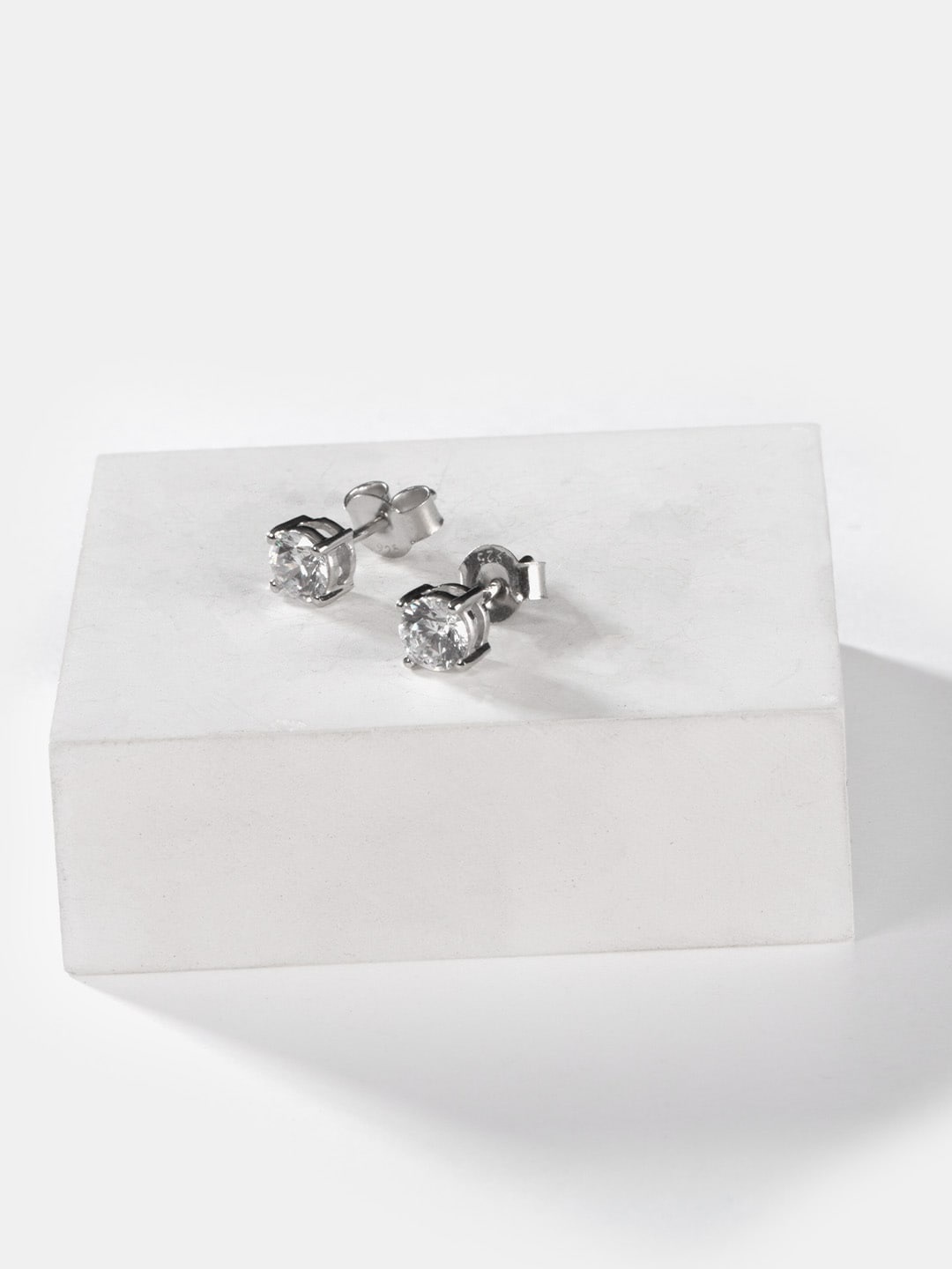 

SHAYA Silver-Toned Contemporary Studs Earrings