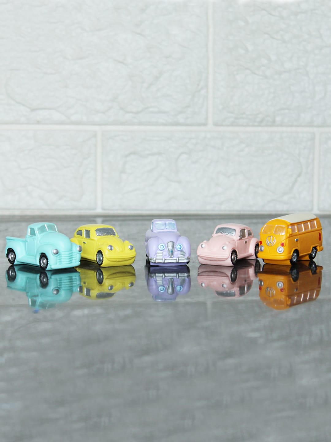 

Wonderland Set of 5 Car & Bus Miniature Garden Toys, Yellow