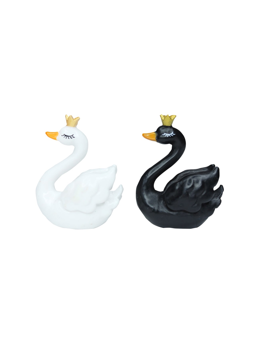 

Wonderland Set of 2 Black & White Swans Miniature Garden Accessory