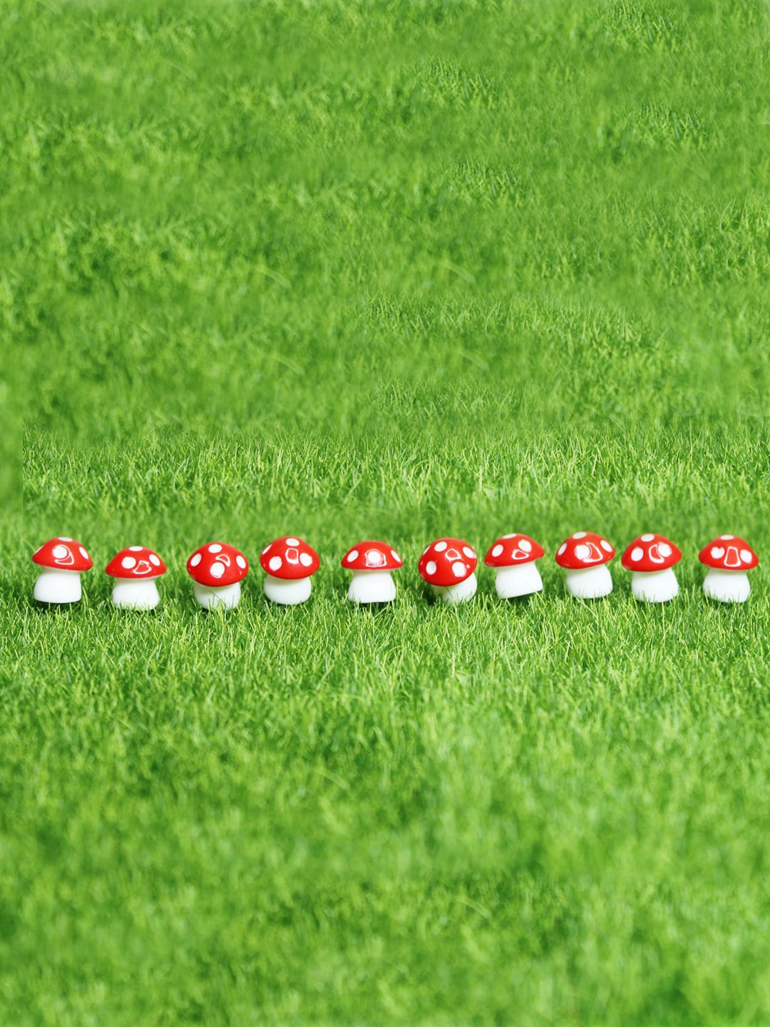 

Wonderland Set Of 10 Mushroom Fairy Garden Accessories, White