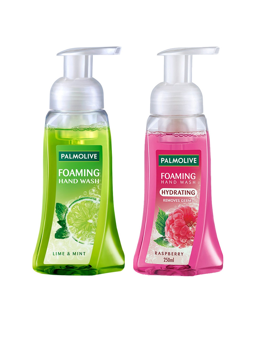 

Palmolive Foaming Raspberry Hand Wash + Foaming Lime & Mint Hand Wash - 250 ml Each, Green