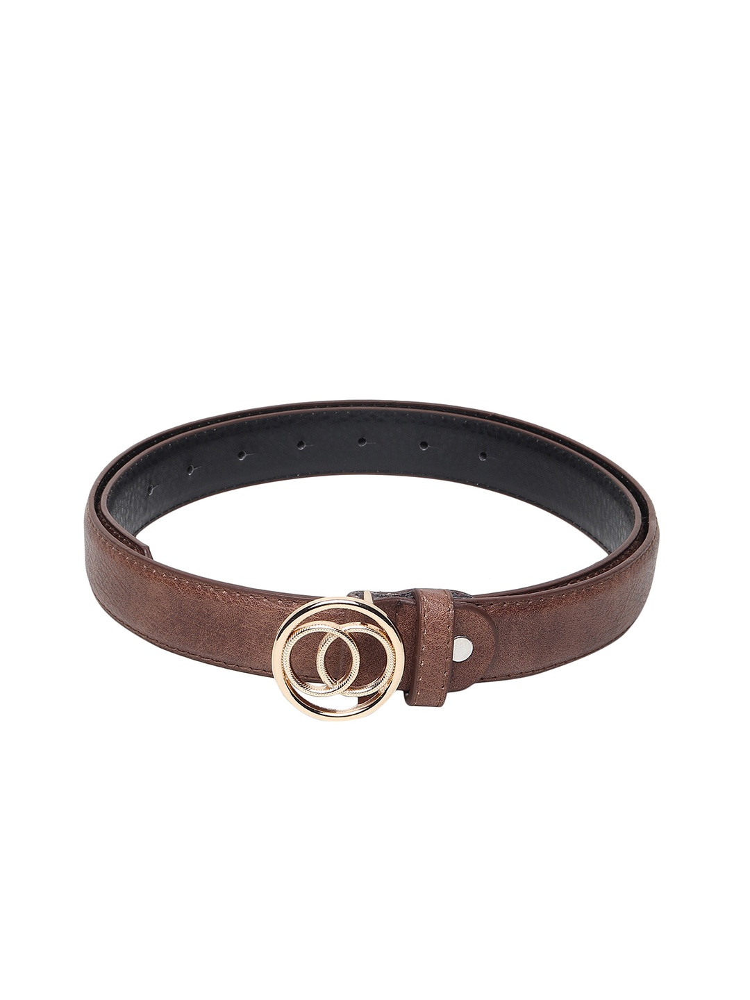 

Swiss Design Women Brown Textured PU Belt