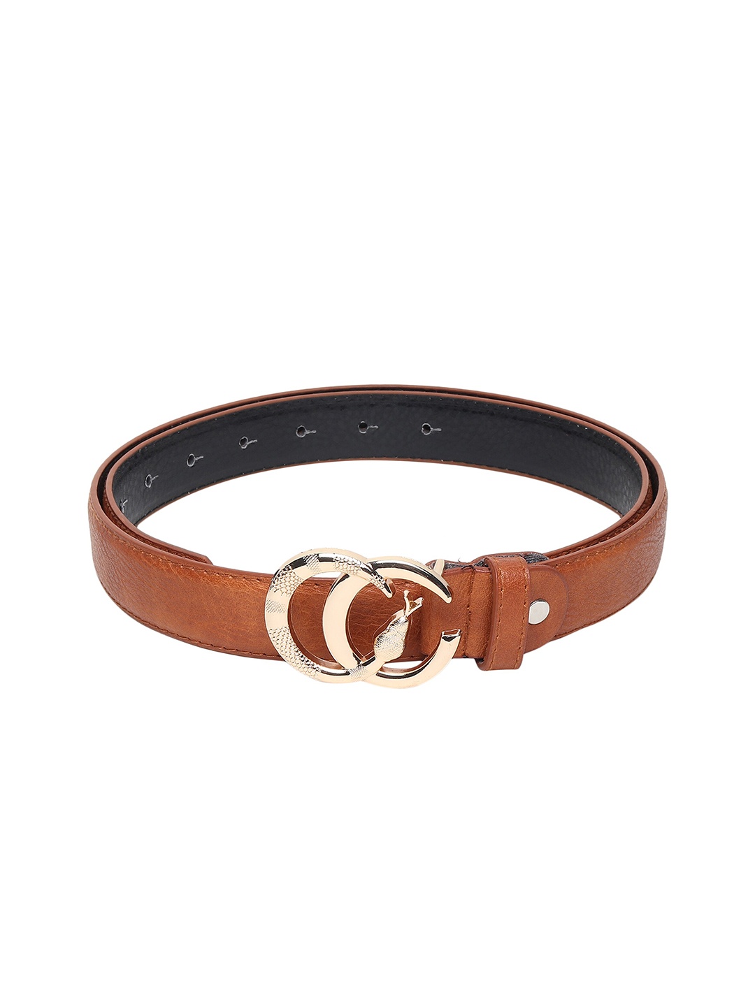 

Swiss Design Women Tan Embellished PU Belt