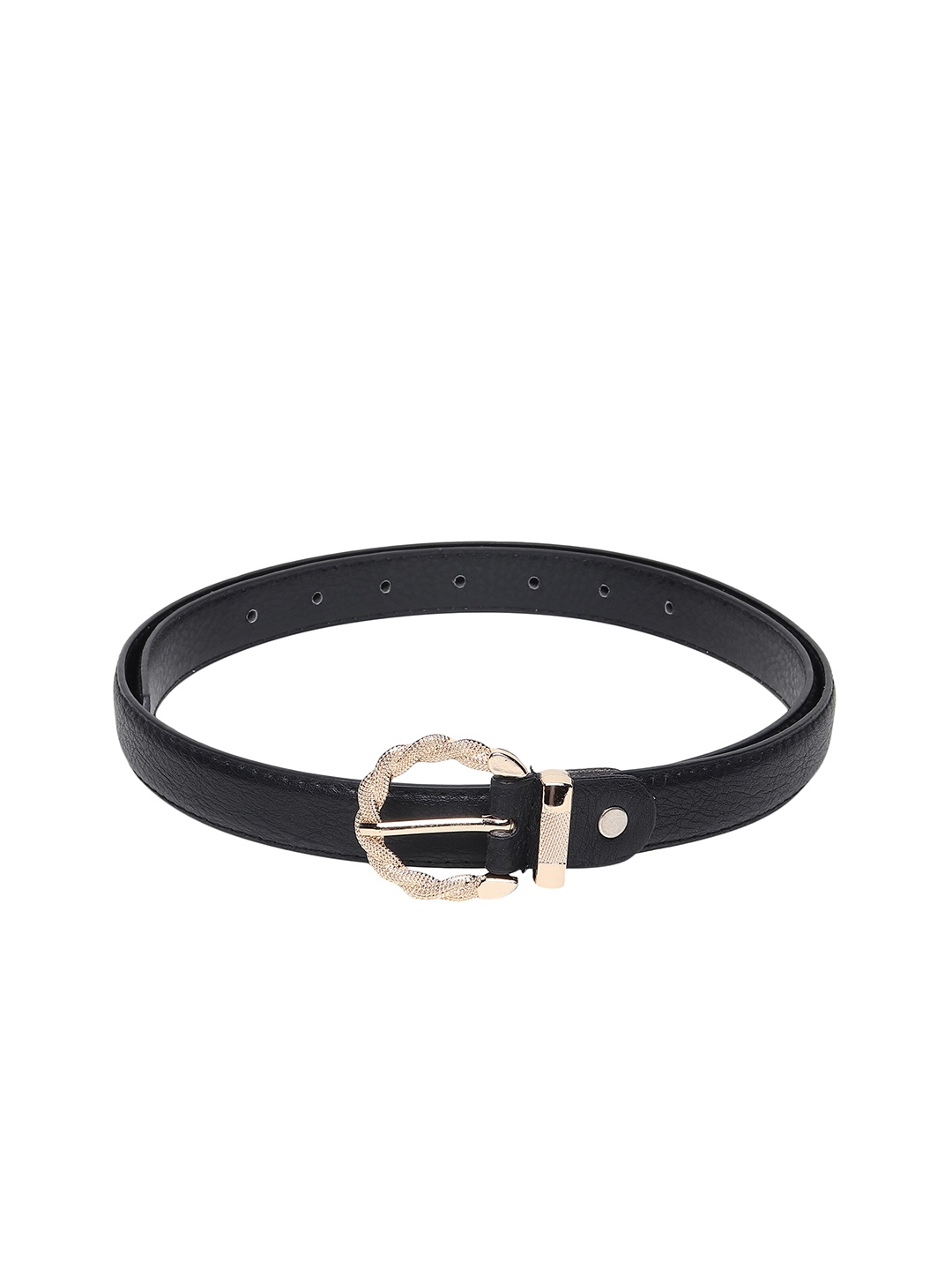 

Swiss Design Women Black Textured PU Belt