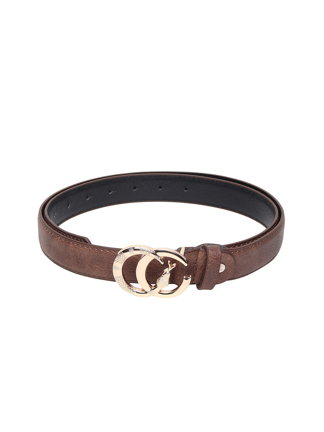 

Swiss Design Women Brown Embellished PU Belt