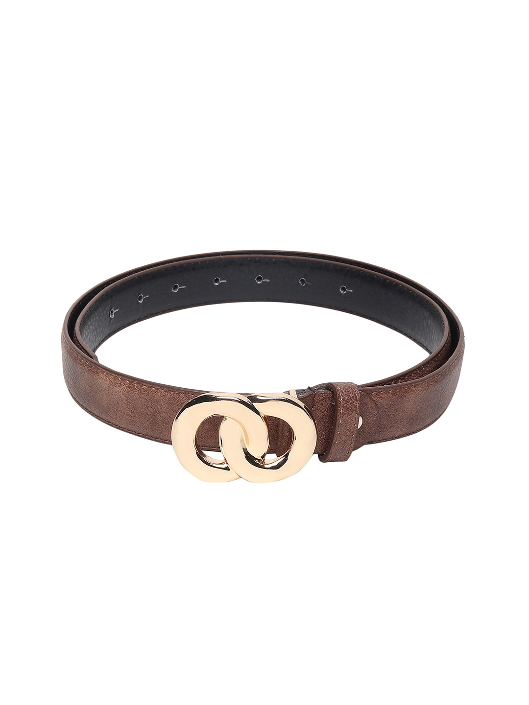 

Swiss Design Women Brown Textured PU Belt