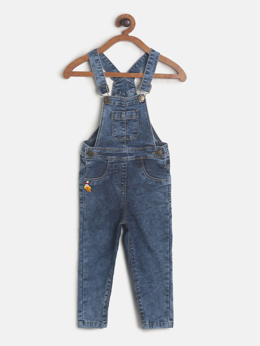 

TALES & STORIES Girls Blue Solid Casual Lycra Dungarees