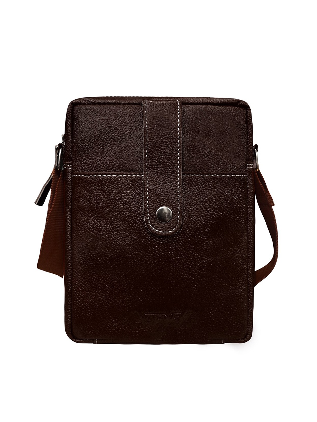 

ABYS Unisex Coffee Brown Textured Messenger Bag