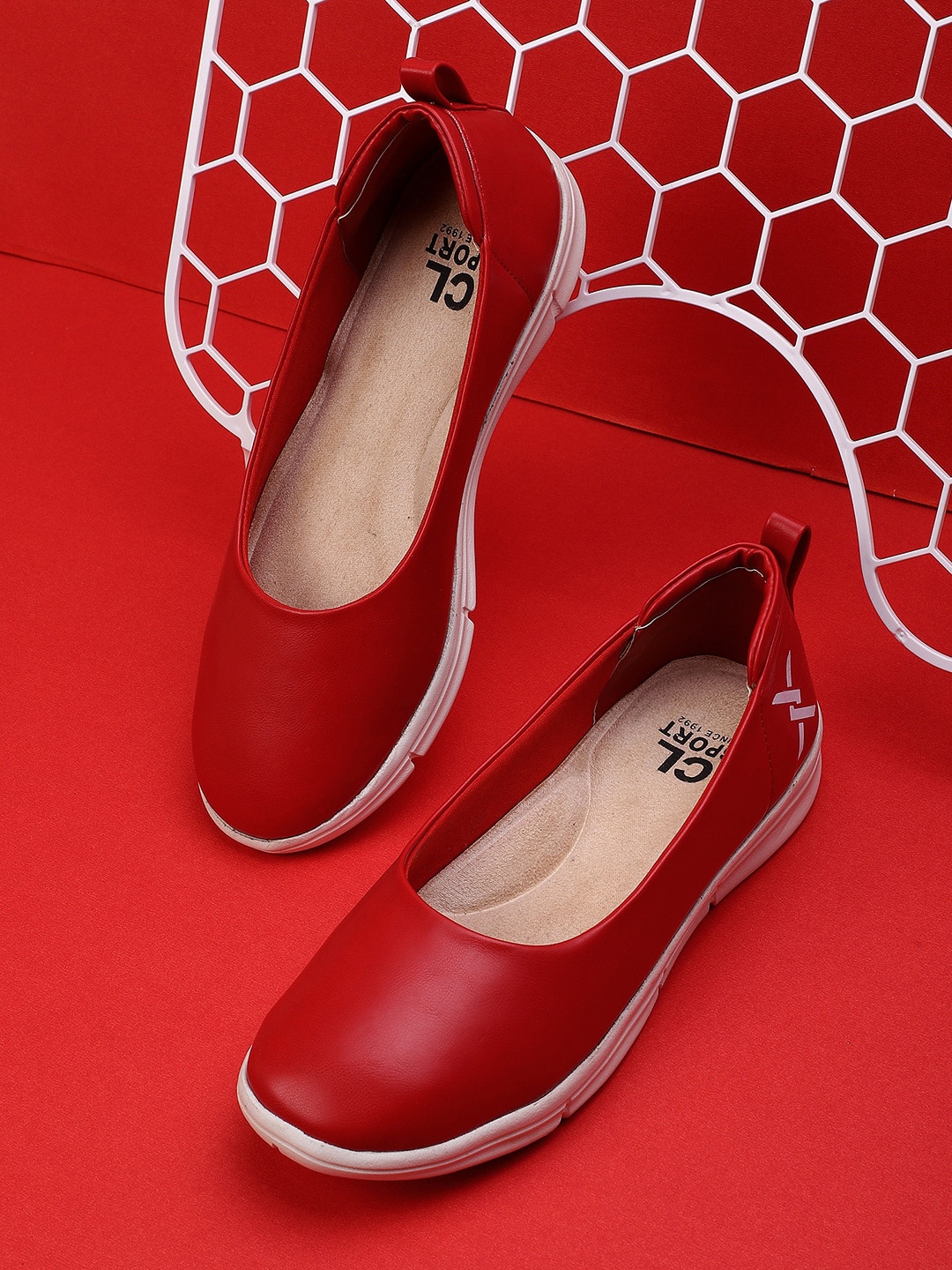 

Carlton London sports Women Red Textured Ballerinas Flats