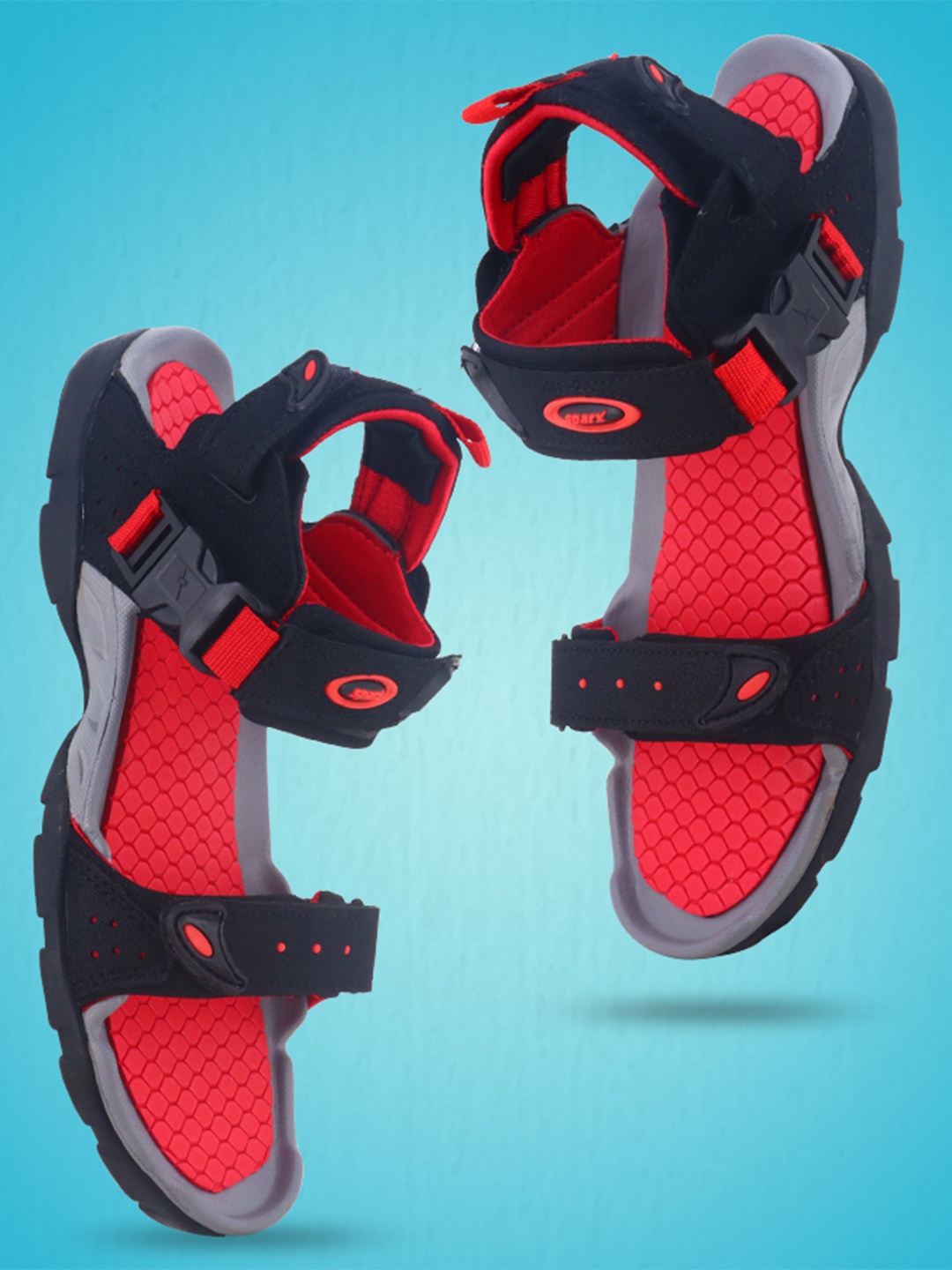 

Sparx Men Black & Red Colourblocked Sports Sandals