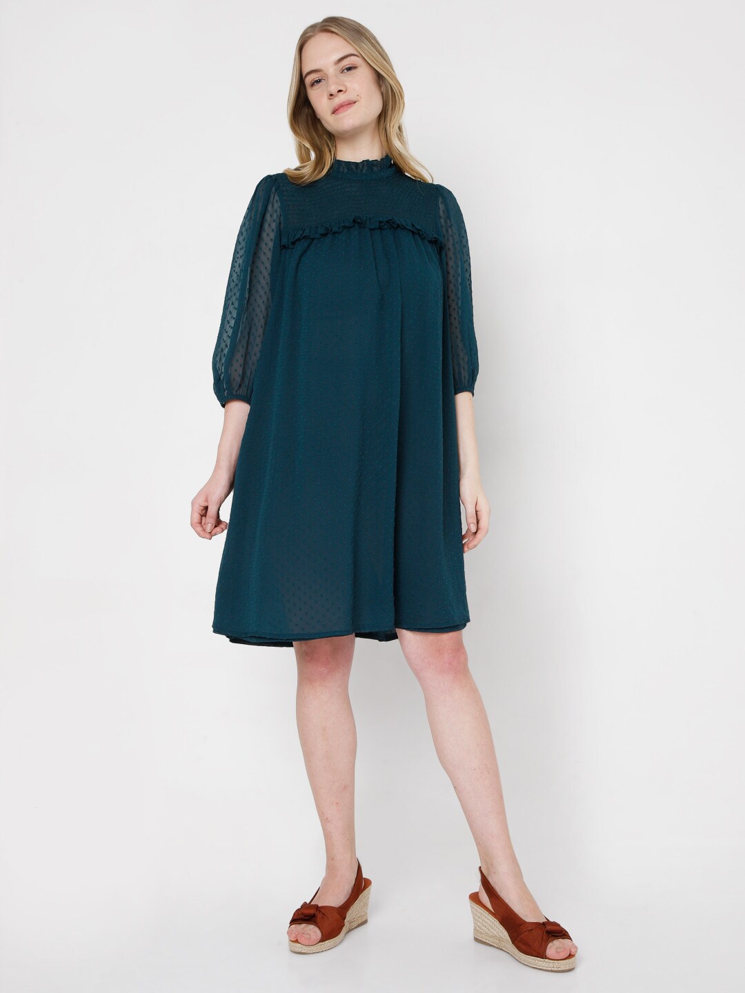 

Vero Moda Green A-Line Dress