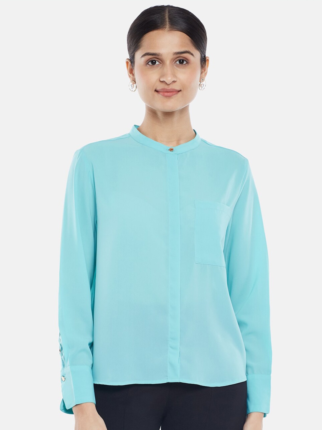 

Annabelle by Pantaloons Women Blue Shirt Style Top