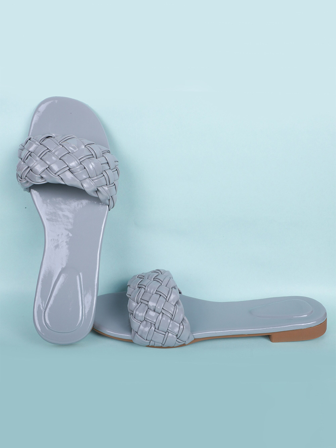 

FABBMATE Women Grey Slip-On Flip Flops