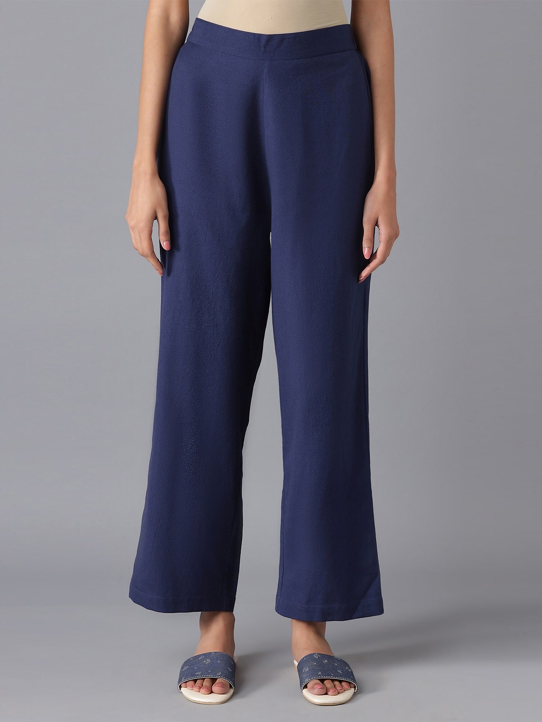 

AURELIA Women Blue Knitted Palazzos